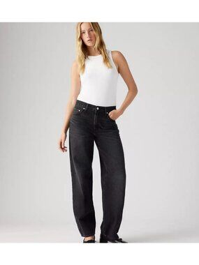 New Levi's 30x34 Premium Baggy Dad Jeans Shrink Up Black